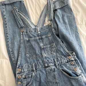 We The Free Light Wash Denim Overalls
